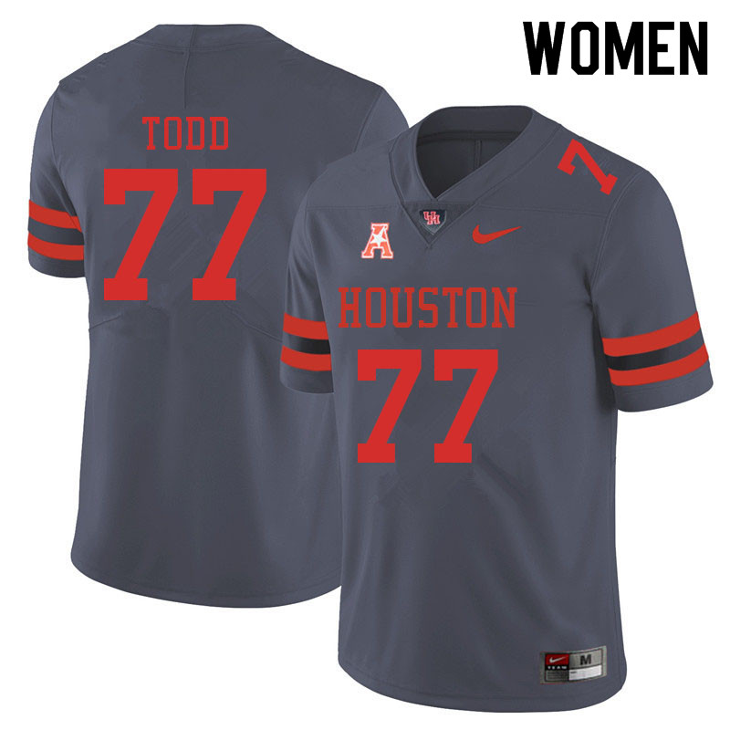 Women #77 Chayse Todd Houston Cougars College Football Jerseys Sale-Gray